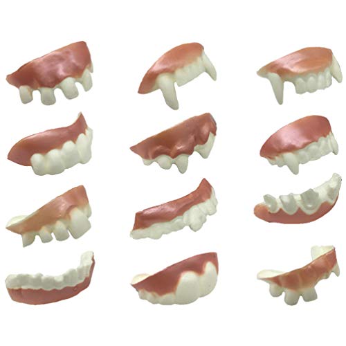 STOBOK 24Pcs Denti Nodosi Denti Bavaglio Brutta novità Denti Finti Bob Denti Denti da Dentiere da Vampiro per Halloween Costume da Vampiro Bomboniere Regalo (Motivo Casuale)