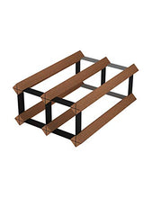 JL Rustico 2 Bottiglie di Vino Supporto della cremagliera del Vino cremagliera Bottiglie da Tavolo Wine Rack controsoffitto Wine Organizer Supporto da Tavolo liquore Bagagli mensola in Legno e Ferro