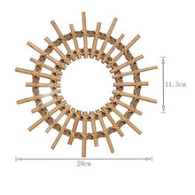 Fltaheroo Specchi per Trucco Rotondi in Rattan Decorazioni Artistiche Innovative Decorazioni per Bagno Specchi Sospesi Mestieri