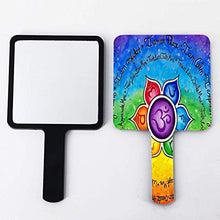 Specchio a mano, equilibrio quadrato palmare specchio con manico per trucco, casa, salone di viaggio, uso 9 cm L x 16 cm L