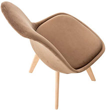 CLP Set 4 Sedie Pranzo Imbottite Linares In Plastica E Similpelle I Stoffa I Velluto I Sedie Scandinave Design Tulip Telaio In Legno, Colore:marrone, Materiale:Velluto