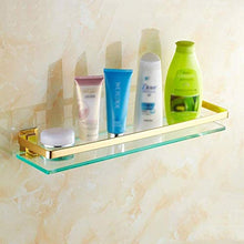AINIYF Bagno Bagno Doccia Mensola Organizzatore Parete Vetro temperato Rettangolare di Alluminio dello Spazio Oro Cosmetic Rack, 2 Metodi di Installazione (Dimensioni: 60x12x5.5cm)