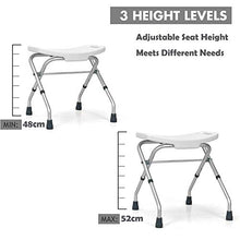 Sgabello da doccia pieghevole in 3 posizioni, altezza regolabile, con maniglie incorporate, per anziani handicap disabili, panca da bagno antiscivolo Maximum15
