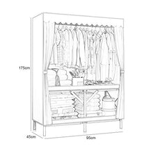 Rollsnownow - Armadietto in tela per la camera da letto con asta appendiabiti, 95 x 45 x 175 cm B
