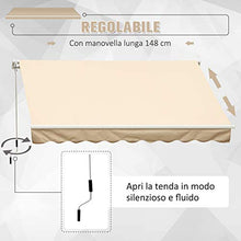 Outsunny Tenda da Sole per Esterno Avvolgibile a Manovella, Copertura Impermeabile, Metallo e Alluminio, Beige, 400x250cm