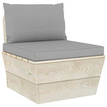 SKM Set Divani da Giardino su Pallet 6 pz con Cuscini Legno Abete (118.9kg) Grigio-3529