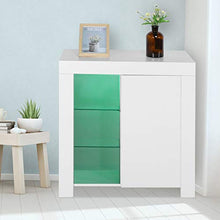 Credenza Cucina con 1 Ampio Scomparto e 1 Ripiano a 3 Ripiani, Credenza Soggiorno,Mobiletti con Luce a LED per Sala da Pranzo e Soggiorno, 75 x 35 x 83cm