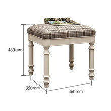 Vanity Benches Sgabello da Toeletta, Sgabelli per Il Trucco, Sgabello da Bagno Retro Camera da Letto, capacità 150 kg, Montaggio Facile, Marrone, Bianco, 46x35x46cm