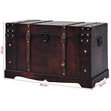 Baule in legno vintage con chiusura in metallo per casa, soggiorno, camera da letto, caffetteria, bar, hotel
