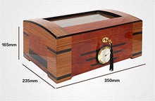 QKa Handmade Cigar Humidor, Cedar Cigar Desktop Box con Umidificatore E Igrometro, Piano in Vetro per 25 Cigars (20-25 Cigars),01