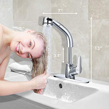 VBARV Rubinetto per lavandino con Rubinetto Estraibile - Rubinetto per Vasca, Doppio lavabo, Finitura cromata, Rubinetto per lavabo monocomando, lavabo Caldo e Freddo