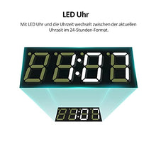 EMKE Specchio Bagno LED con Interruttore Tattile + Orologio + Anti-appannamento + Luce Bianca Fredda 6500K
