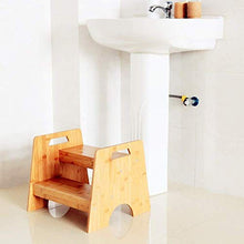 Sgabello Sgabello a 2 gradini Sgabello con Scala da Bagno Pedale Multifunzione lavamani Fiore Sgabello da Bagno in bambù per Uso Domestico Sgabello Pieghevole Sedia da Doccia Portatile A +