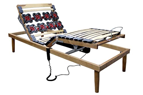 MEMORYLINE Super Offerta - ROYAL Rete elettrica motorizzata singola (80x190 cm) con regolatori ergonomici, doppio motore OKIN, telaio e doghe in legno di faggio, dispositivo medico