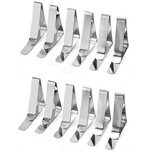 Nuluxi Triangolare Tovaglia Clip Picnic Clips In Acciaio Inox Regolabile Argento Acciaio Inox Morsetti Tovaglia Calzata Per La Festa A Casa Banchetto Di Nozze Picnic All'aperto Campeggio Tovaglia Clip