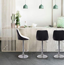 Sedia da bar in pelle, sedia da bar semplice, sedia da bar con schienale, sedia da bar con cassa, sedia da bar con ascensore, set da 2 (bianco-1)