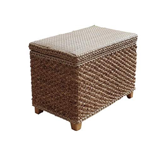 Creative Light- Scatola di immagazzinaggio - Pastoral Vine Erba Intrecciata Sgabuzzino multifunzionale Può sedersi Grande spazio di immagazzinaggio Panca di ricambio Cambiare panchina Può sopportare 1