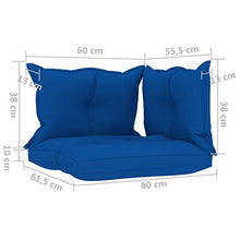vidaXL Cuscini per Divano Pallet 3 pz Blu Reale in Tessuto