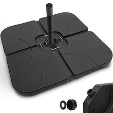 Todeco Pesi per Ombrellone Base per Ombrellone con Maniglia in Metallo, Set 4pz Base per Ombrellone da Giardino Balcone Terrace, Possono Essere riempiti con Acqua o Sabbia, 60 Litri / 90 kg