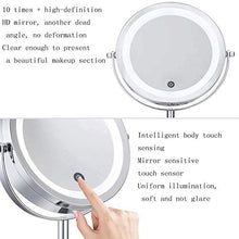 Specchio per Il Trucco, Specchi per Il Trucco da Bagno Specchio per Il Trucco bifacciale da appoggio con LED Illuminato in Vetro ingrandito per Bagno da Uomo e da Donna