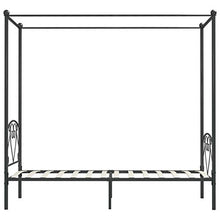 Tidyard Letto a Baldacchino Grigio in Metallo 120x200 cm,Letto a Soppalco,per Camera da Letto, Camera degli Ospiti, Dormitorio