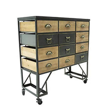 Mobile Organizzatore Cassettiera Stile Industriale con 6 cassetti e 1 Anta con Ruote Armadietto in Stile Industriale Multifunzionale per Soggiorno Camera da Letto Corridoio