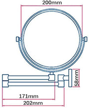 LYP Specchio per Il Trucco Specchio cosmetico, Acciaio Inox/Parete/Cromato/su Due Lati/Rust-Proof Rotonda/Rotary/Ingrandimento 10 Volte