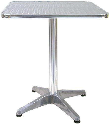 Tavolo tavolino Quadrato con Piede Centrale per Bar Bistrot in Alluminio 60x60 cm Interno e Esterno Balcone casa Giardino