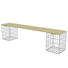 Qnotici Tavolo da Giardino con Struttura in Acciaio zincato, Tavolo da Giardino in Pino, Tavolo per Il Tempo Libero all'aperto, Tavolo per Feste di Famiglia 180 x 30 x 45 cm-Argento