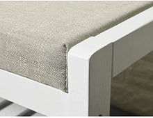 YANG Cambio di Scarpe Panca Shoe Rack Imbottito Poggiapiedi Sedile Pouf in Legno ottomano con Copertina in Lino Estraibile, Carico Massimo 200kg, 85x30x41CM