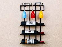 PZW Appendini Appendiabiti Appendiabiti Portabottiglie Ornamenti Portabicchieri Vino Rosso Appesi Portabottiglie Vino Creativi PortabottiglieNero