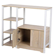 Armadietto da cucina con ripiani aperti, scaffale a tre strati per la casa con armadietto, design industriale