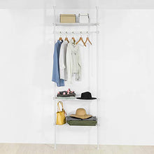 SoBuy Cabina Armadio componibile Armadio Appendiabiti Altezza Regolabile: 233~300 cm,Lunghezza: 52-80 cm Bianco KLS07-W