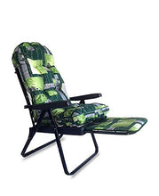 TECNOWEB Ricambio Cuscino Arrotondato per Sdraio con Carrello Super Imbottita col.Fondo Verde Fiori Bianchi