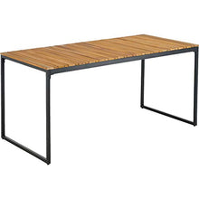 BANDOL 6122 - Set di 1 tavolo da pranzo con 2 panche in metallo e legno di acacia da 4 a 6 posti