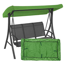 XBXB 3 Posti Baldacchino for Dondolo da Giardino, 191x120x23cm Tessuto in Poliestere Parasole Impermeabile con Blocco UV, for Garden Backyard Outdoor (Color : Green)