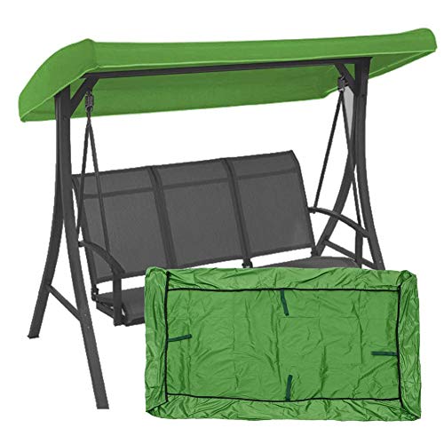 FINLR Dondolo Coperti da Giardino 2-3 Posti Canopy Garden Courtyard Dondolo da Giardino, Easy Clean Tessuto Resistente Copertura Antipolvere Impermeabile (Color : Green)