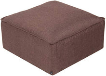 CLP Pouf Cuscino da Terra Nantes in Velluto O Stoffa I Puff Poggiapiedi Design Rettangolare con Piedini I Altezza 30 CM, Colore:Marrone, Materiale:Stoffa