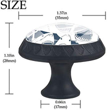 Pesce squalo arrabbiato con la bocca aperta Pomelli per Porta Set di 4 Pomelli per Mobili Manopole per Cassetti Cucina Armadio Vetro
