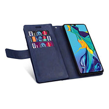 URFEDA Compatibile con Galaxy S6 Edge Custodia Libro per Telefono Portafoglio Custodia in Pelle PU con Nove Slot per Schede Cerniera Cover Libretto Protettiva Antiurto Case a con Magnetica,Blu
