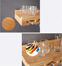 Splendidamente Doppio ripiano per Bottiglie, Scarpe da Ginnastica per Vino in Legno in Stile Europeo, portabottiglie con Bordo a Parete, portabicchieri per Tazze capovolte, Bar Decorativo da Cucina a