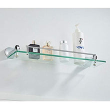 WDGNY - Mensola da parete in vetro per bagno e WC, ripiano in vetro, 35 cm, in rame e vetro, trasparente 0813