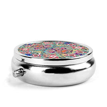 Scatola rotonda per medicina portatile, mini portapillole in metallo, dispenser per pillole, borsa da tasca, regalo da viaggio, mandala boho
