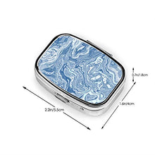 Scatola quadrata per pillole medicinali Blue Watercolor Marble Texture Fashion Pill Organizer da viaggio per pillole integratori vitamine