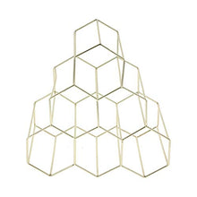MIMORE - Portabottiglie da tavolo, supporto per vino, design a nido d'ape, 6 bottiglie, in metallo (oro)