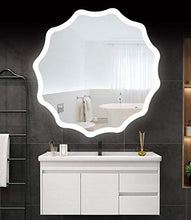 Specchi da bagno impermeabili rotondi LED illuminato Specchi di vanità a parete illuminato Doccia Smart Trucco da barba IP44 Impermeabile Touch Dimmble Switch-60x80cm.