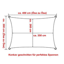 WOLTU GZS1189cm04 Tenda a Vela Parasole Rettangolare Telo da Sole in PES Protezione Solare Anti UV Giardino Esterni Crema 3x4m