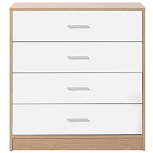 BHSHUXI, cassettiera in legno per camera da letto, 4 cassetti con maniglie in metallo e comodino, armadietto per camera da letto, soggiorno, corridoio