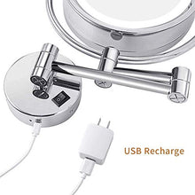 WZDD Specchio Ingranditore da Parete Bagno, Specchio per Trucco con Luce LED E Ingrandimento 1x / 5X, Specchio Cosmetico per Il Bagno