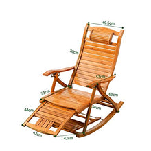 Iyom Sedia Zero Gravity, Chaise Longue, Sedia a Dondolo Pieghevole in Legno Balcone Sedia con Schienale Regolabile in bambù con poggiatesta e Massaggio ai Piedi Lettini Prendisole per Esterni Sedia